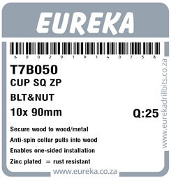 T7B050 - Cup Square Bolt & Nut -T7B050_Label_T